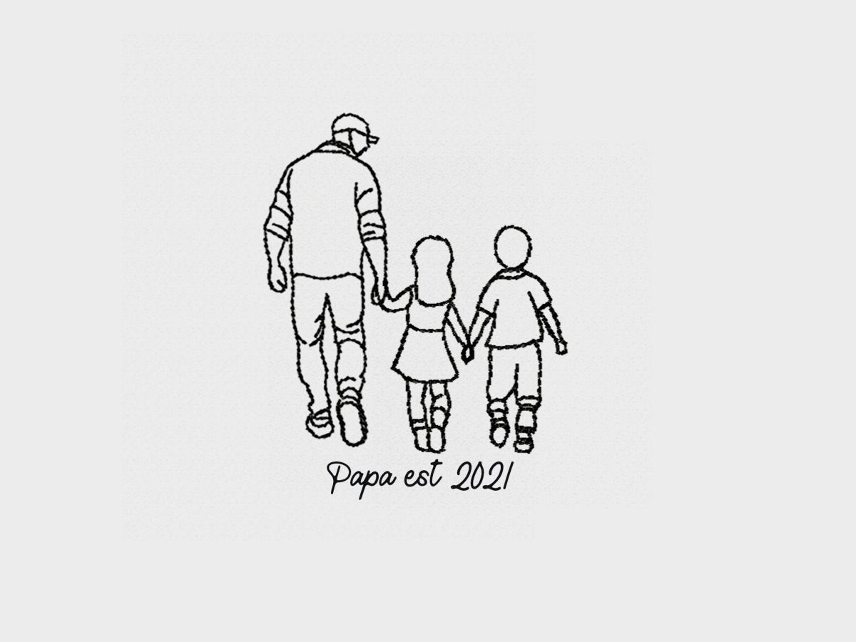 Papa T-shirt met kind (kinderen) - velvexo
