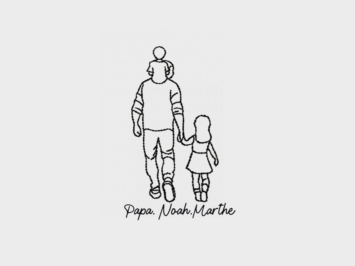 Papa T-shirt met kinderen - velvexo