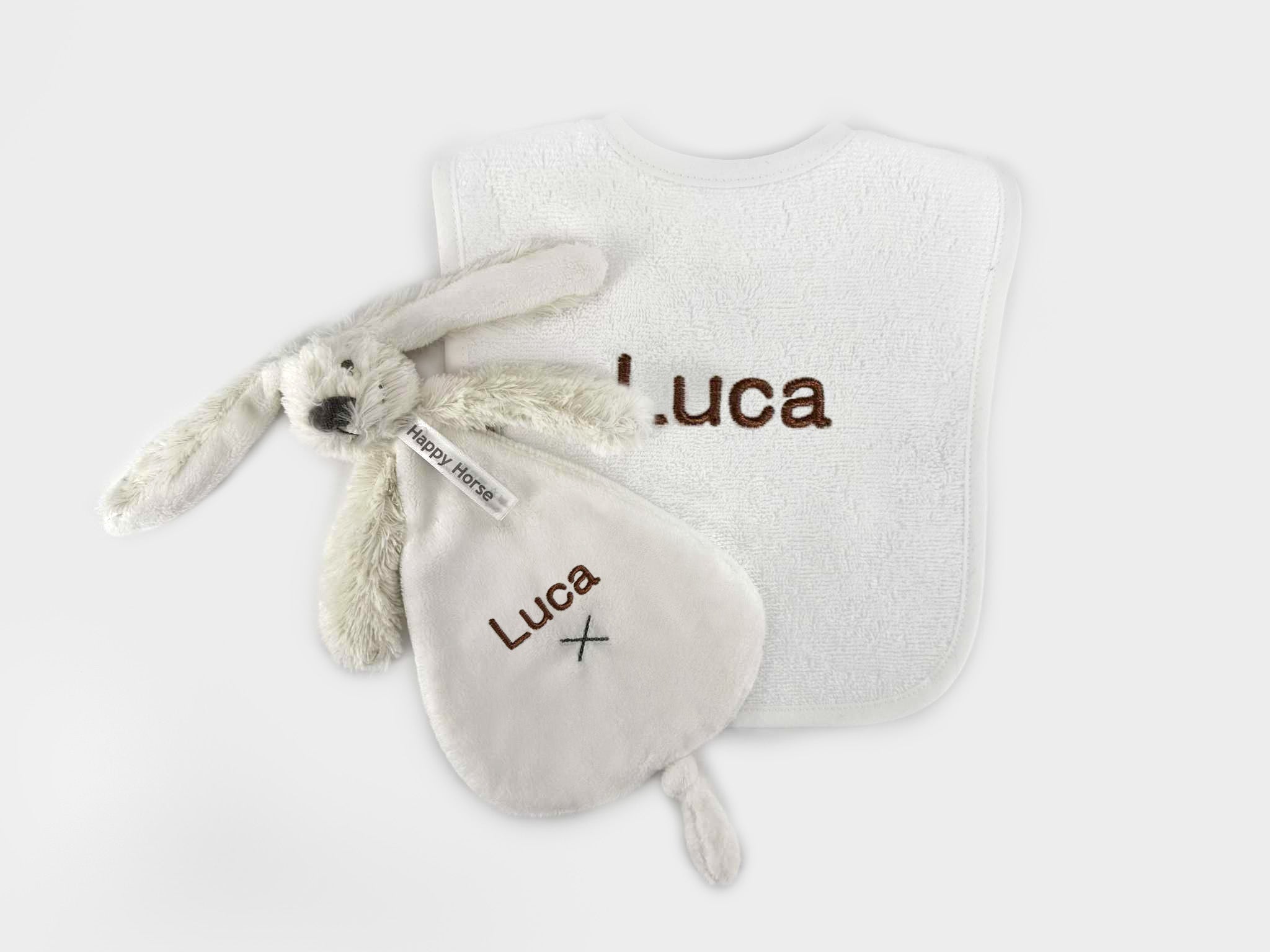 Witte slab met ivoor knuffeldoekje – Happy Horse Richie