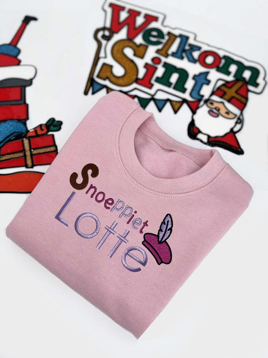 Snoeppiet Trui met Naam Gepersonaliseerde Sinterklaas Sweater voor Kinderen - velvexo