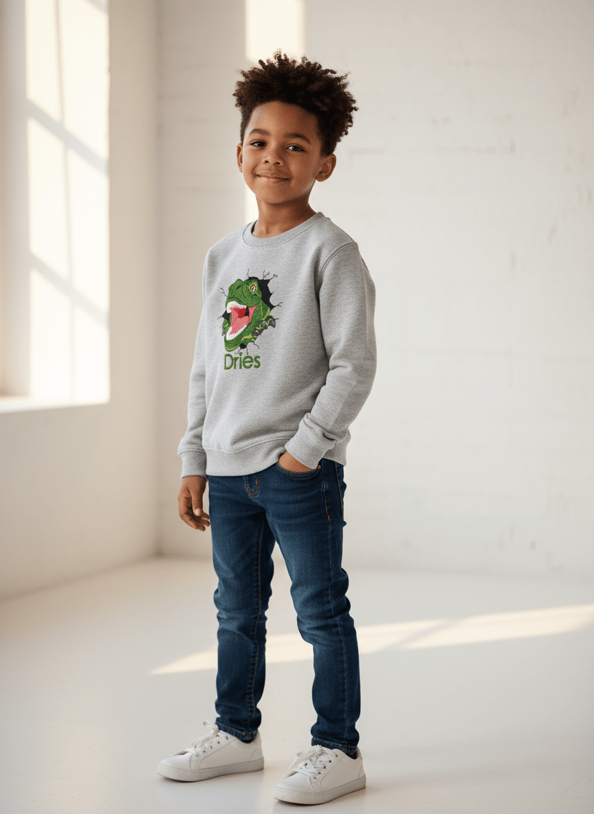 T - Rex Trui met naam geborduurd - velvexo