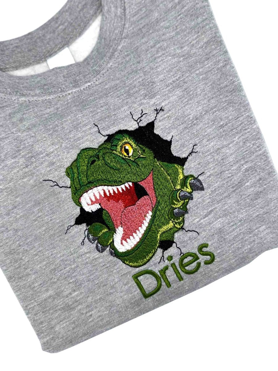 T - Rex Trui met naam geborduurd - velvexo