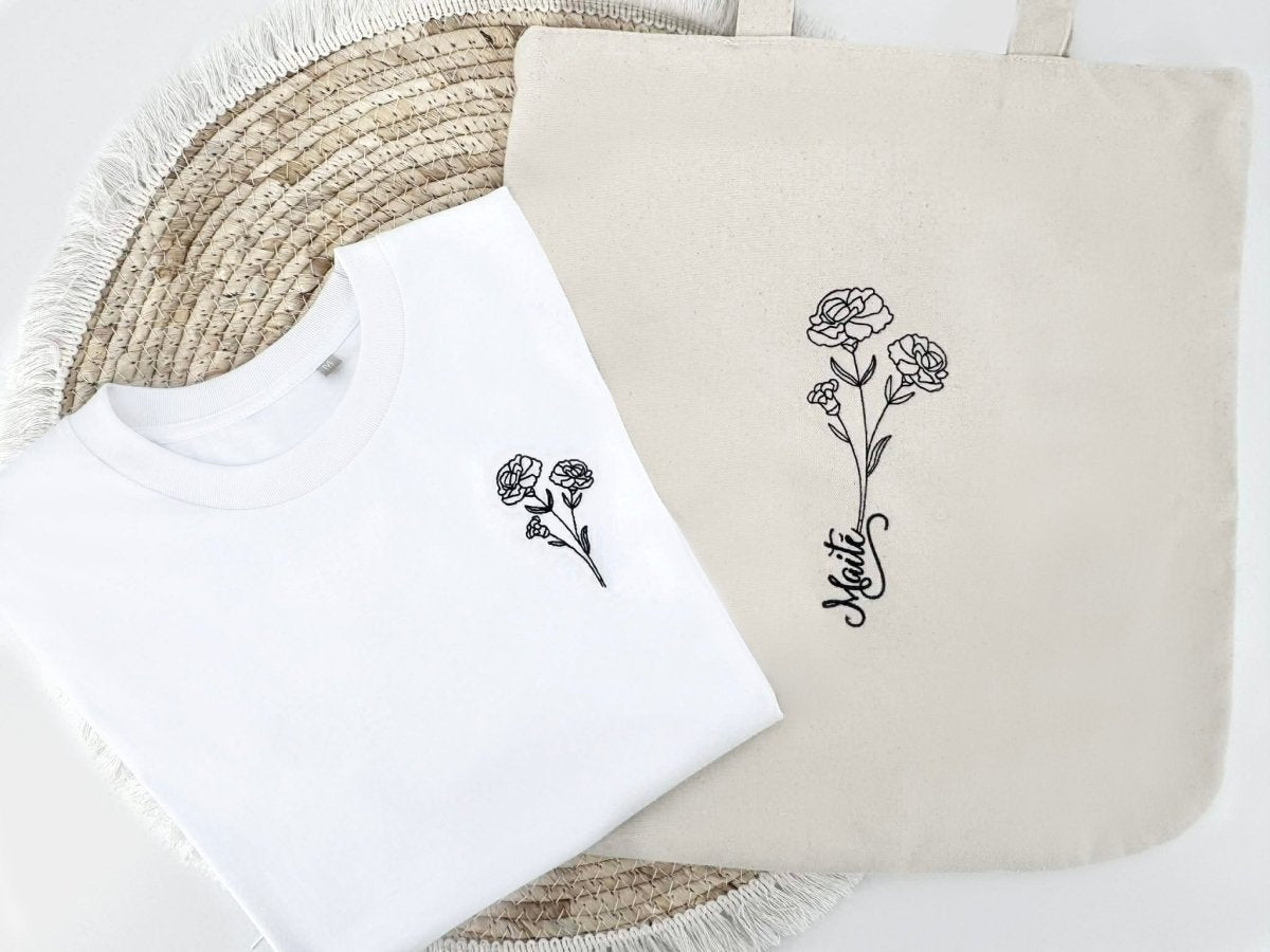 T-shirt met geboortebloem - velvexo