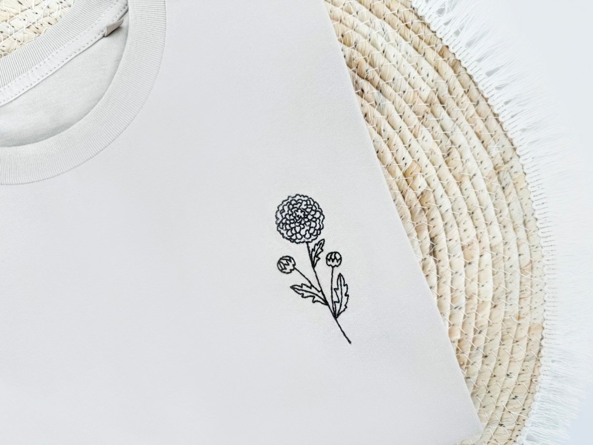 T-shirt met geboortebloem - velvexo