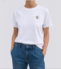 T-shirt met geborduurd martiniglas - velvexo