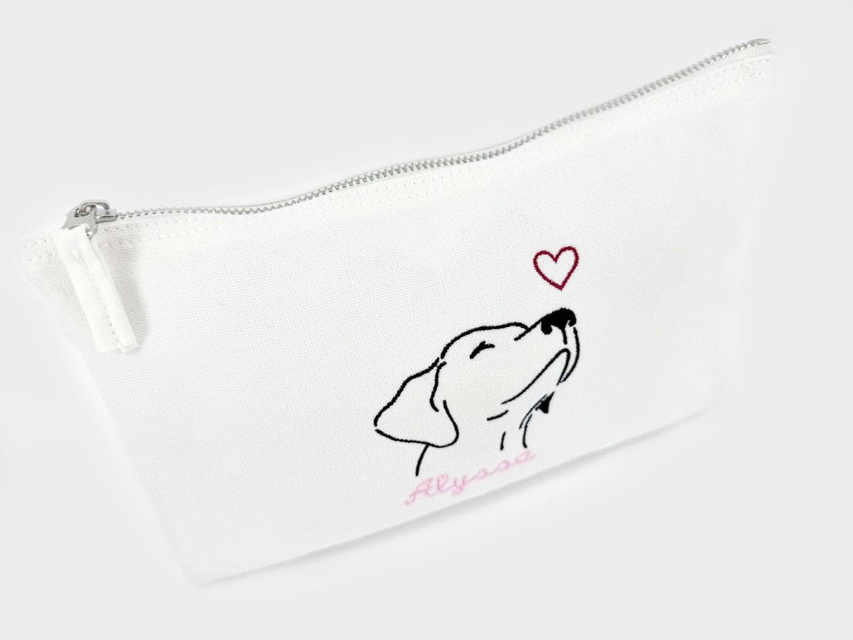 Toilettas met naam en hond - velvexo