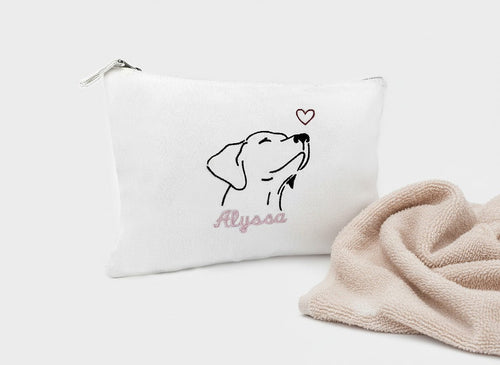 Toilettas met naam en hond - velvexo