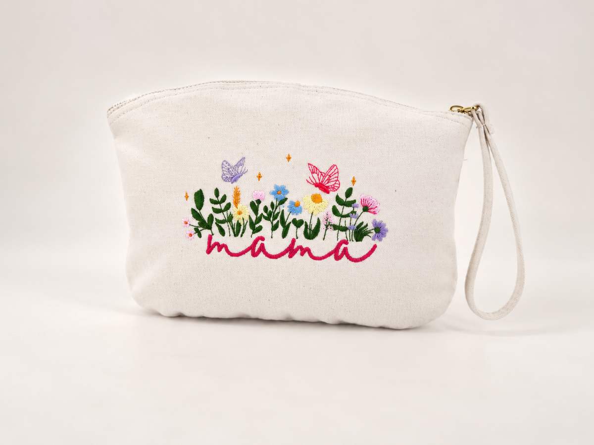 Toilettas mama met bloemen
