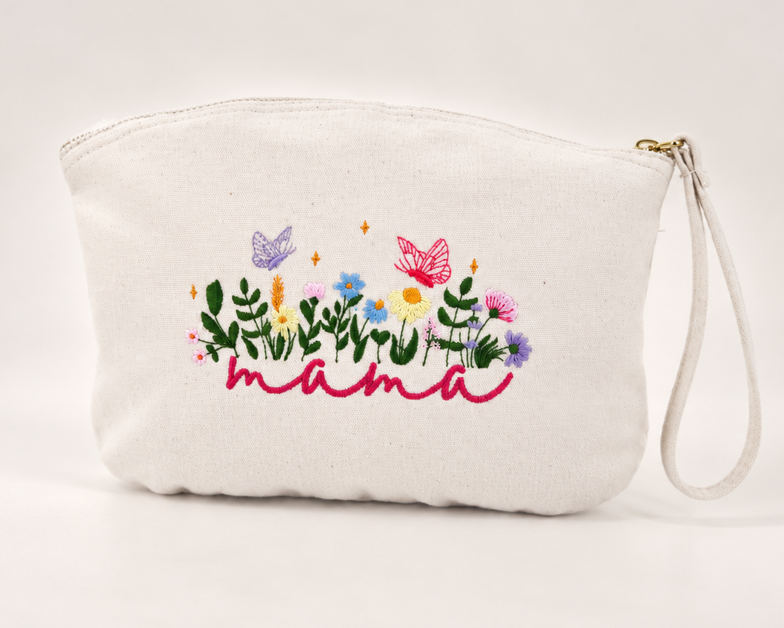 Toilettas mama met bloemen