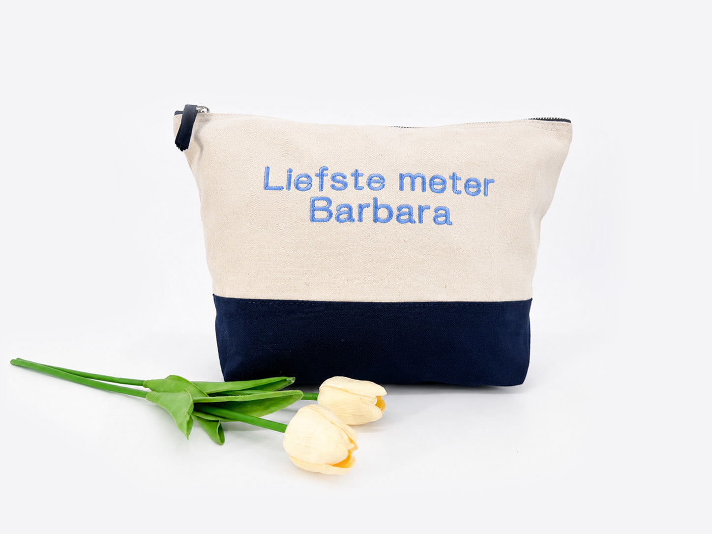 Toilettas met Liefste meter of tekst naar keuze