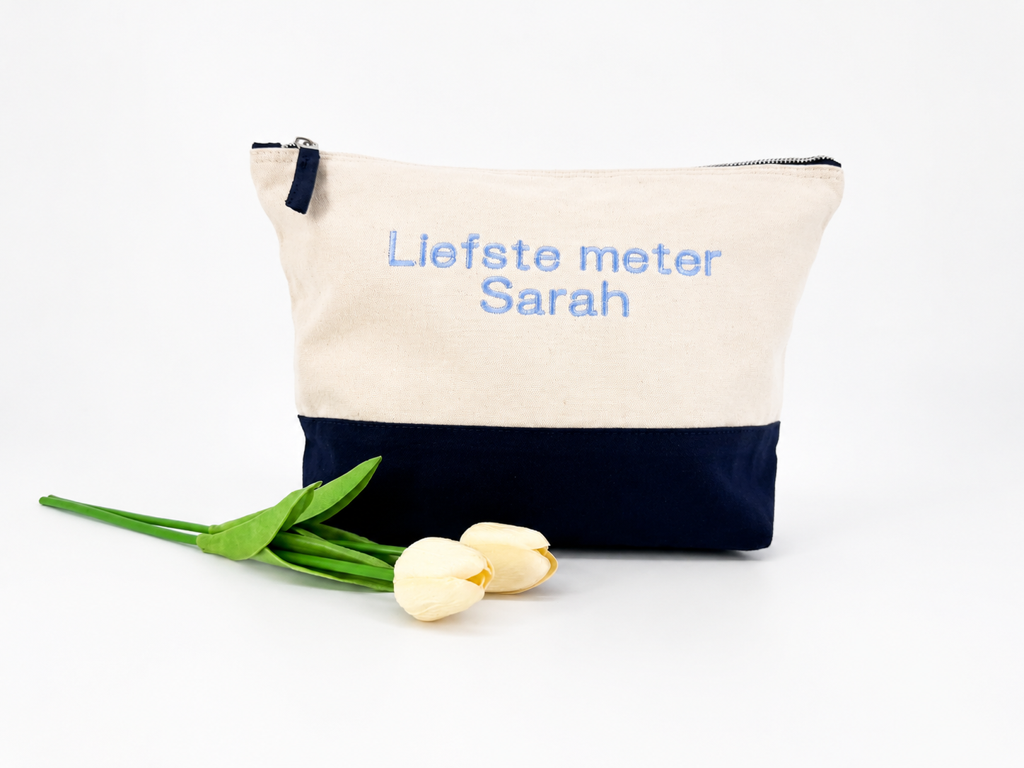 Toilettas met Liefste meter of tekst naar keuze