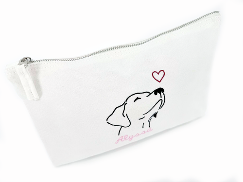 Toilettas met naam en hond